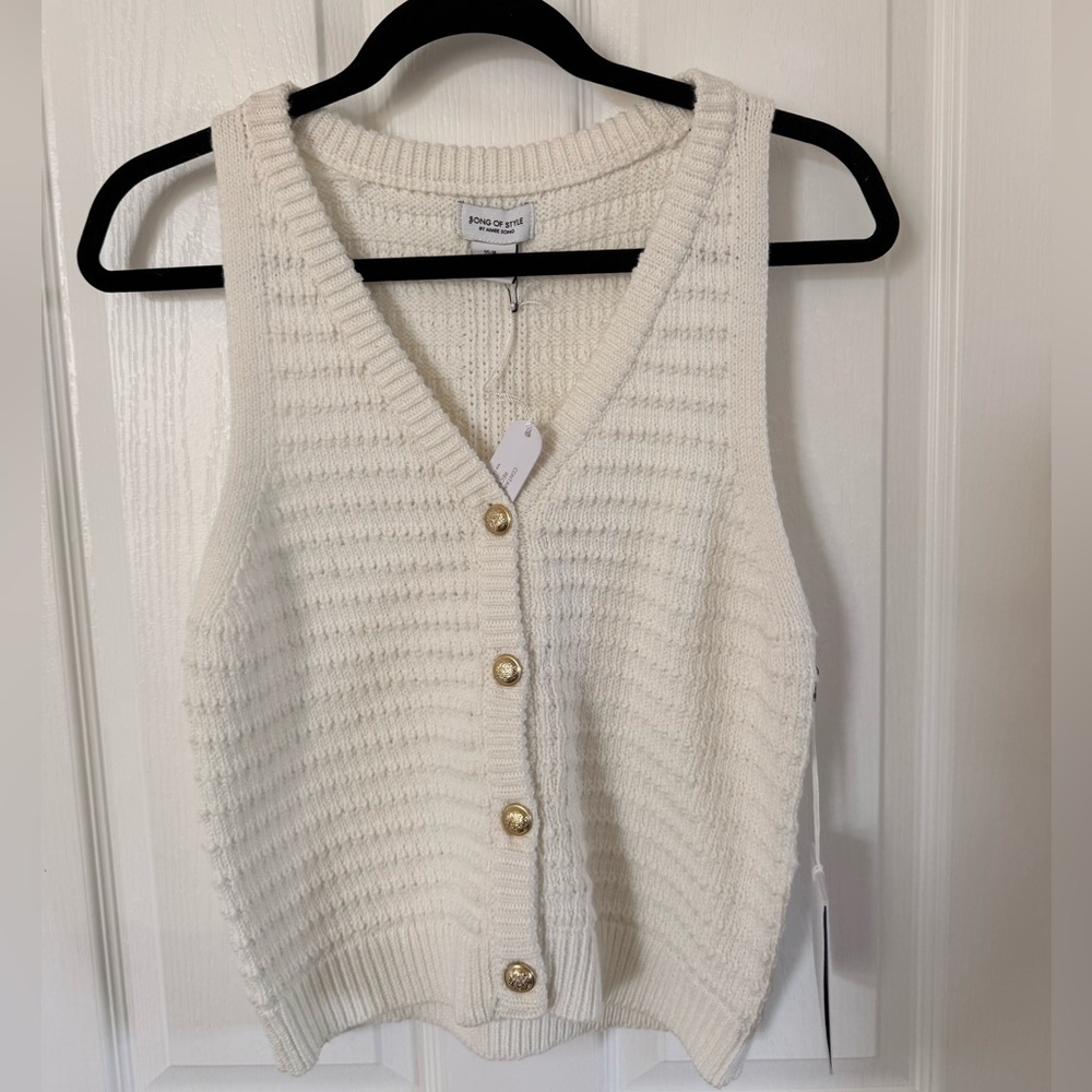 Song of Style Cream Sweater Vest